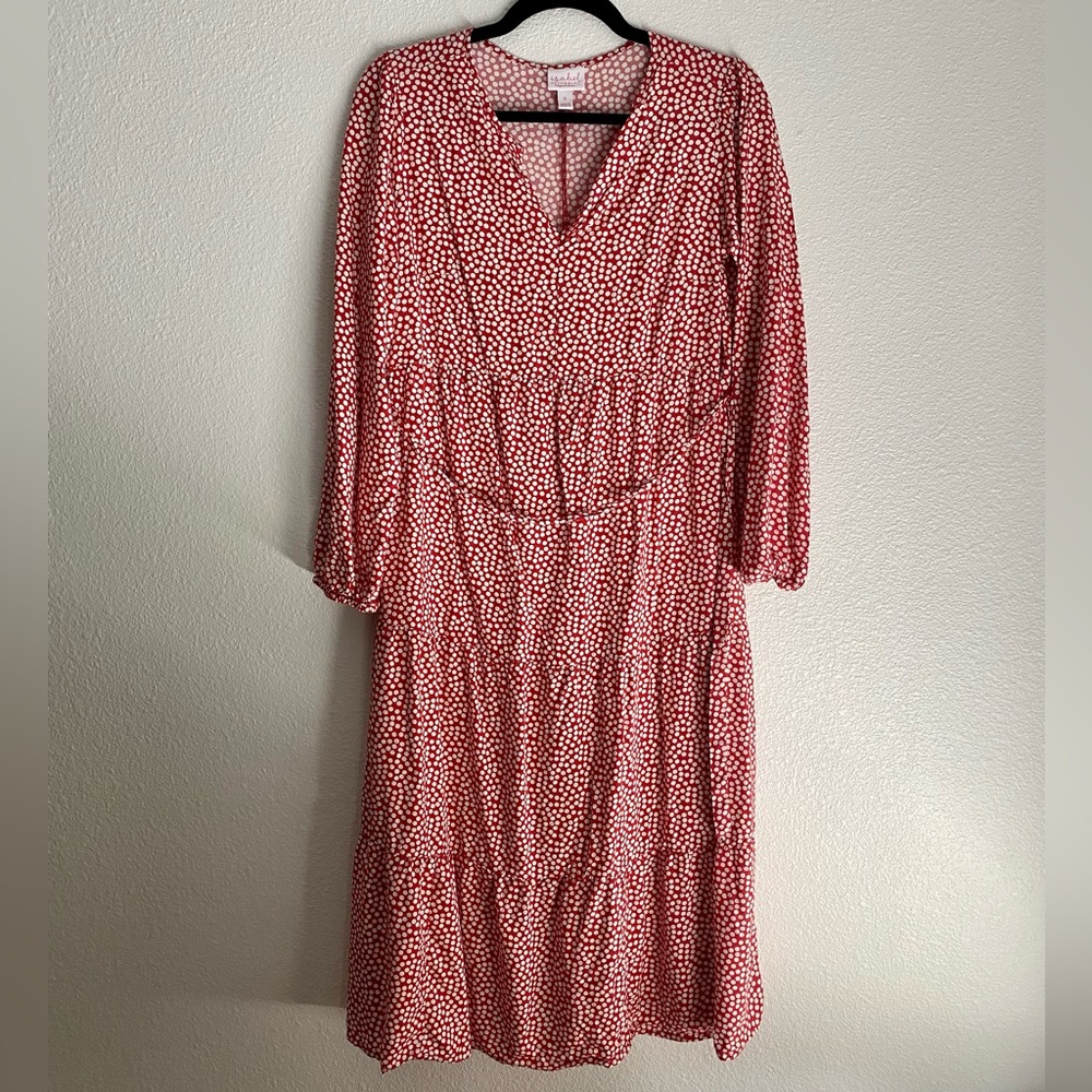 Isabel Maternity Red & White Polka Dot Dress